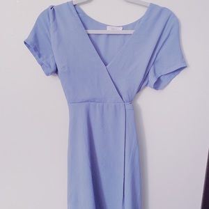 Nordstrom Lush Light Blue Olivia Wrap Dress